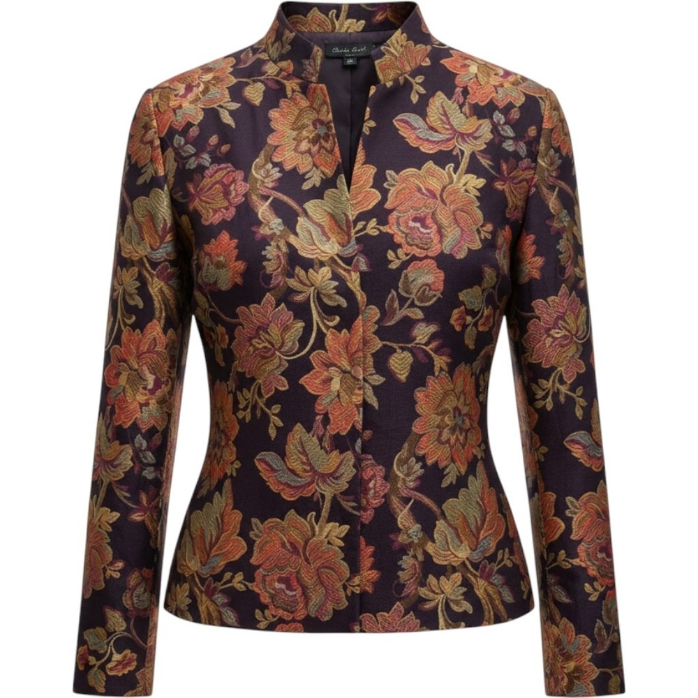 Coldwater Creek Emmanuelle Tapestry Floral Jacket Blazer Layer XL NEW Vintage